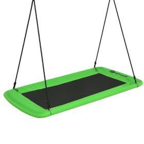 60 Inches Platform Tree Swing Outdoor with  2 Hanging Straps (Color: Green)