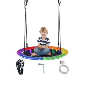 40 Inches Saucer Tree Swing for Kids and Adults (Color: Multicolor)