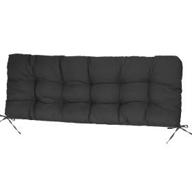 Bench Seat Cushion For Indoor Outdoor Furniture Non Slip Long Chair Cushion with Ties Strap Waterproof Swing Cushion 51.18x19.68IN For Garden Pat (Type: Normal_8_Black)