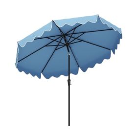 Outdoor 9 Feet Patio Umbrella with Crank Handle and Push Button Tilt (Type: Outdoor Umbrellas, Color: Navy)