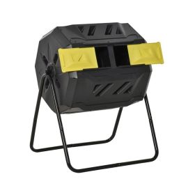 Tumbling Compost Bin  for Garden Kitchen Yard Outdoor Usage (Type: Garden Supplies, Color: Yellow & Black)