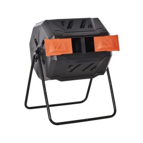 Tumbling Compost Bin  for Garden Kitchen Yard Outdoor Usage (Type: Garden Supplies, Color: Orange & Black)