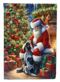 Bluetick Hound and Santa Claus Garden Flag Mailbox Flag Decorative Yard Flag Banner Outside Patio Artwork Yard Flower Beds, Garden Size, Multicol (Default: Default)