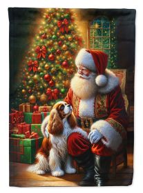 Cavalier Spaniel and Santa Claus Garden Flag Mailbox Flag Decorative Yard Flag Banner Outside Patio Artwork Yard Flower Beds, Garden Size, Multic (Default: Default)