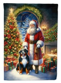 Bernese Mountain Dog and Santa Claus Garden Flag Mailbox Flag Decorative Yard Flag Banner Outside Patio Artwork Yard Flower Beds, Garden Size (Default: Default)