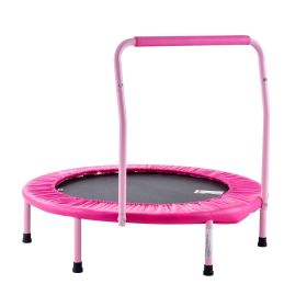 36" Trampoline for Kids Foldable Mini Toddler Trampoline Indoor Outdoor (Color: Pink, size: 36 inch)