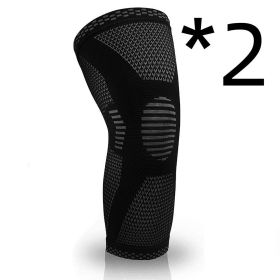 Sports Knee Pads Knitted Sports Knee Pads (Option: 2pcs Black-XL)