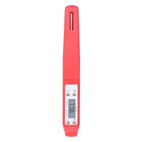 Digital Food Thermometer Automatic Calibration Pen Style High Accuracy Electronic Pocket Thermometer Red (Color: Red)