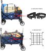 Collapsible Heavy Duty Beach Wagon Cart Outdoor Folding Utility Camping Garden Beach Cart with Universal Wheels Adjustable Handle Shopping