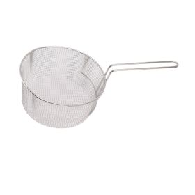 Frying Basket Stainless Steel Long Handle Reusable Rust Resistant Fry Net for Fish Chicken Nuggets Handle Without Rubber (Option: Stainless steel without hooks)